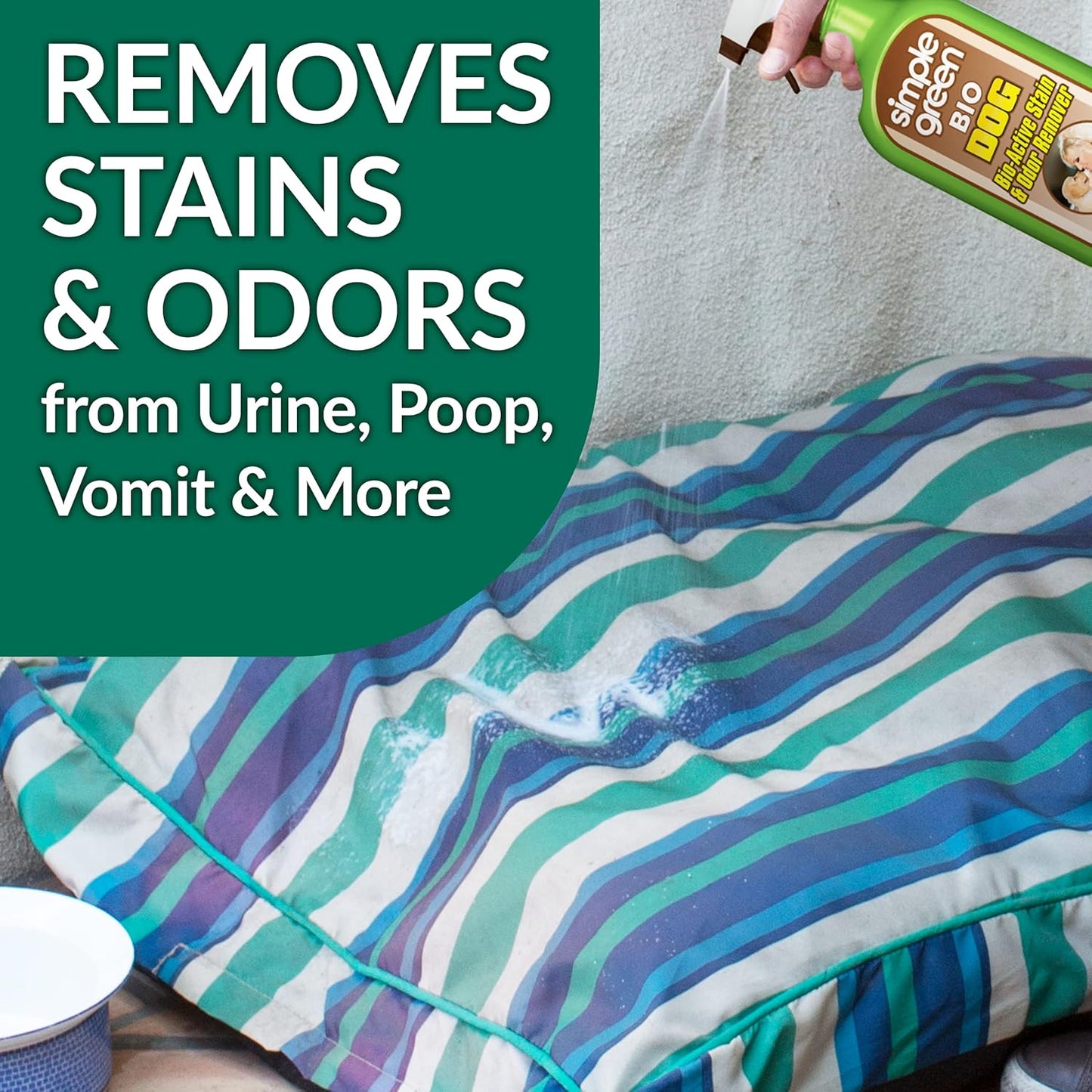 Simple Green Bio Active Stain & Odor Remover for Pet & Carpet- Pet & People Safe (1 Gal), Milky White, 128 Fl Oz (Pack of 1)