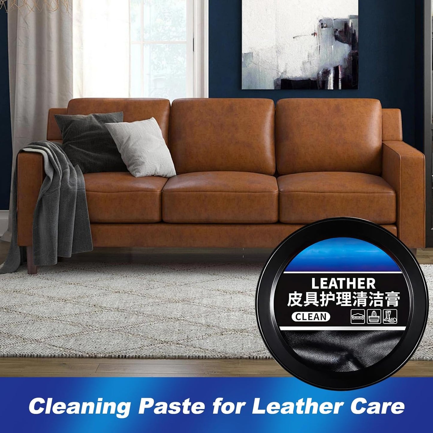 Leader Cleaning and Care Cream & Cleaning Paste for Leather Care, Multifunctional Leather Cleaning Cream, Car Leather Repair Cream, Automotive Interior and Furniture Leather Cleaning Cream(1PC, 260g)