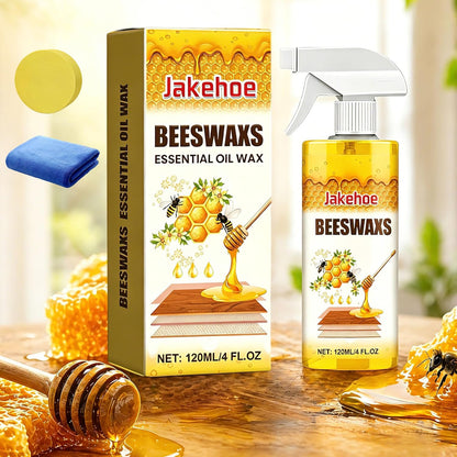 Beeswax Wood Polish for Dull Furniture Care, Non-greasy Wood Cleaner & Shine Enhancer, Easy Spray & Wipe for Cabinets, Tables & Finished Wood Surfaces (1 pcs)