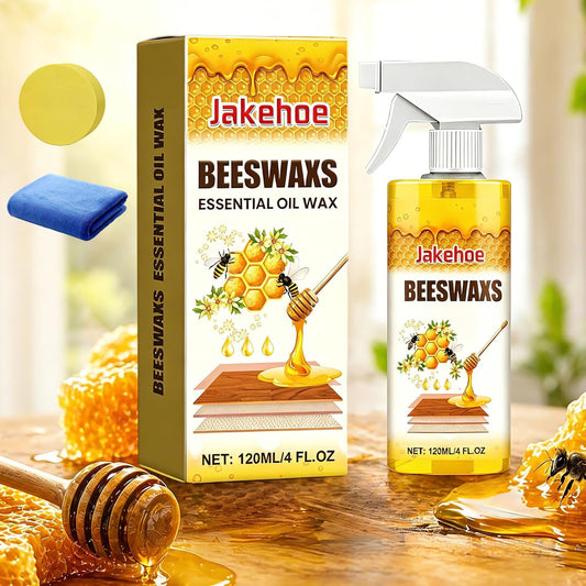 Beeswax Wood Polish for Dull Furniture Care, Non-greasy Wood Cleaner & Shine Enhancer, Easy Spray & Wipe for Cabinets, Tables & Finished Wood Surfaces (1 pcs)