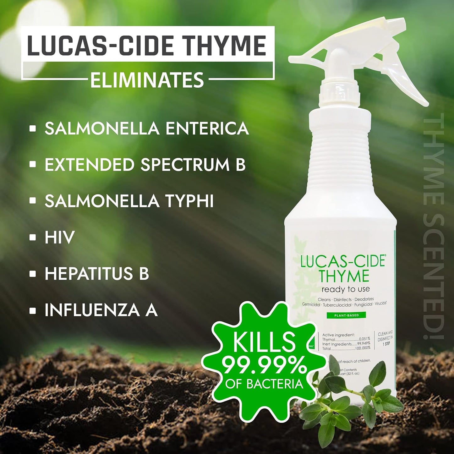 LUCAS-CIDE Ready To Use All Purpose Cleaner - Home Essentials Cleaning Supplies For Everyday Hygiene - Fresh Citrus Scented Disinfecting Spray Bathroom Cleaner, Glass Cleaner, Floor Cleaner, etc.