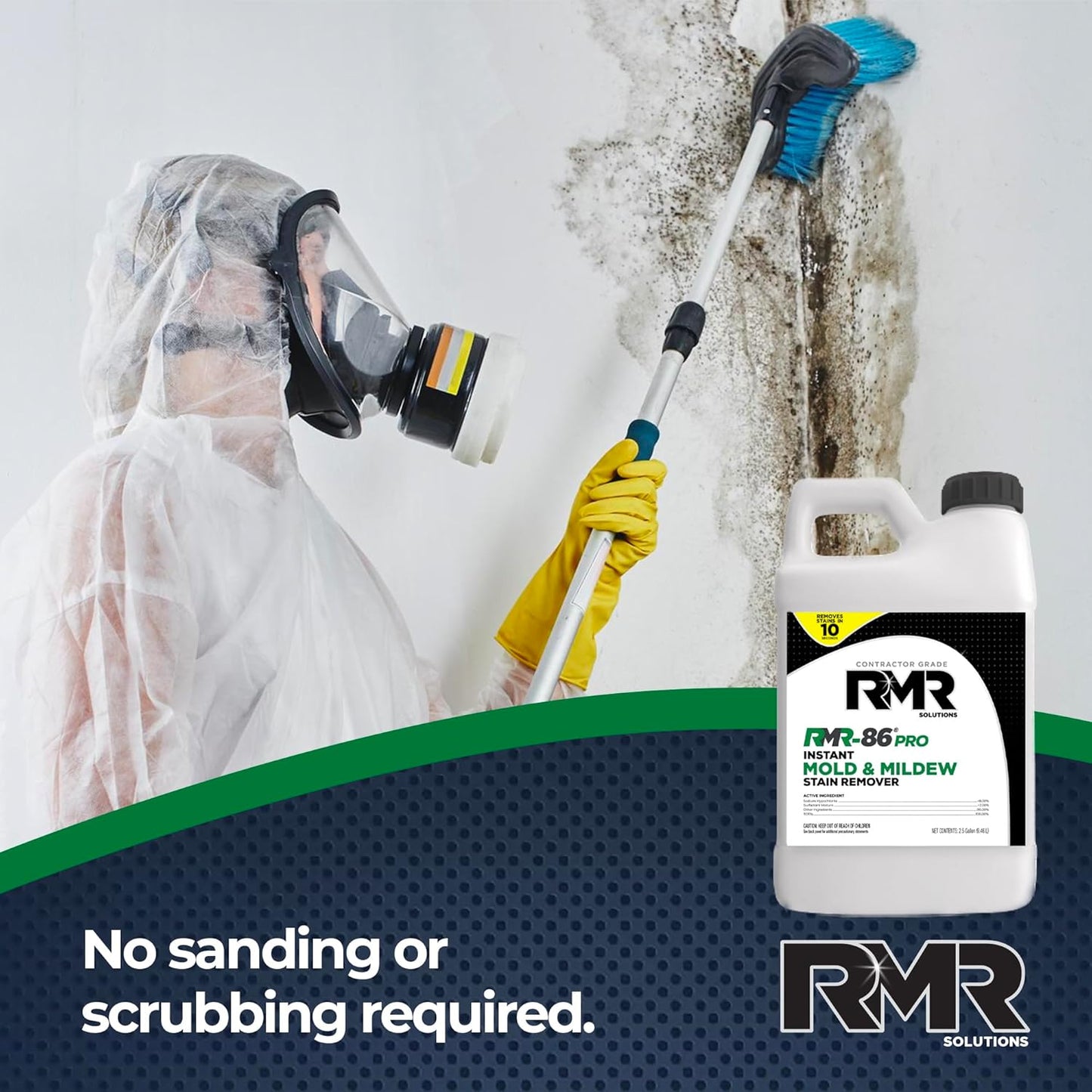 RMR-86 Pro Contractor Grade Mold Stain & Mildew Stain Remover Cleaning Solution, Professional Quality Formula, 1 Gallon
