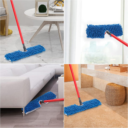 CLEAN PIONEER 3 Pack Mop Heads Replacement Compatible for Oceda Dual-Action Flip System, Dry and Wet Used, Chenille Double Sided Mop Refills Head for Most Hardwood Floors