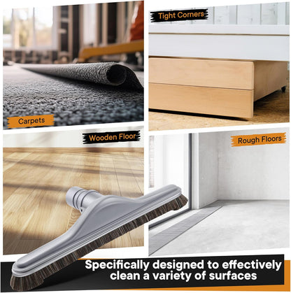 Replacement Floor Tool Compatible with ProTeam 101446 E-Z Glide Backpack Vacuums 10 QT & 6 QT, 14" Hard Floor Tool Compatible with Commercial Cleaners(Brush with Scalloped Edges,Gray)