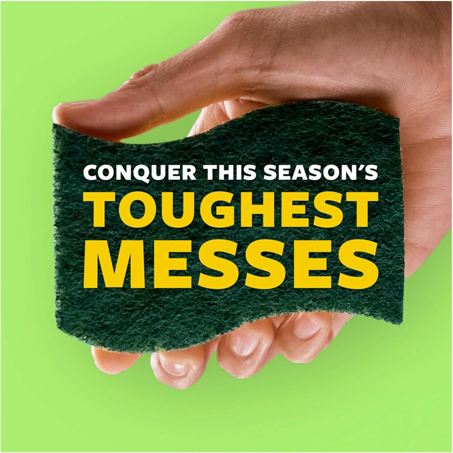 Scotch-Brite Heavy Duty Scrub Sponge, 9 Kitchen Sponges Designed for Tough Messes in the Kitchen that Last 3X Longer*, Best for Cast Iron Skillets and Outdoor Grills, Flexible, Durable, and Strong