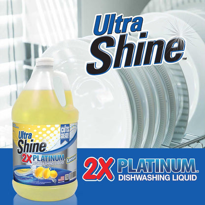 Ultra Shine 3X Platinum Bulk Dishwashing Liquid, Powerful Grease Remover, 5-Gallon - Concentrated Dish Cleaner Soap for Commercial Kitchens, Restaurants & Home Cleaning, Gentle on Hands & Skin