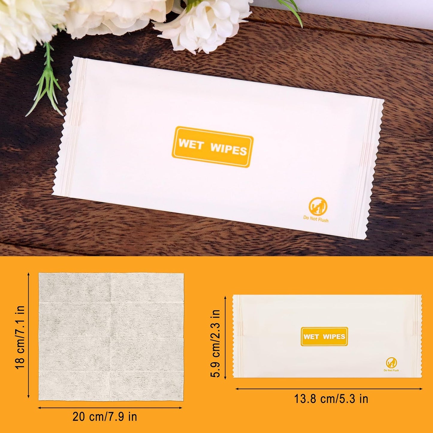 200 pcs Wet Wipes Individually Wrapped, Lemon Travel Wipes, Clean Wipe Individual Wipes Bulk for Travel with Aloe for Butt, Hands, Face Cleaning, Daily Use
