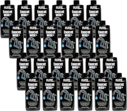 Flitz Faucet Wax Plus - 3.4oz Bottle of USA-Made, Water-Based Faucet Cleaner & Polisher for Water Stains, Fingerprints, & More - Metal Wax for Bronze, Nickel, Chrome, Brass - Granite Polish (1 Pack)