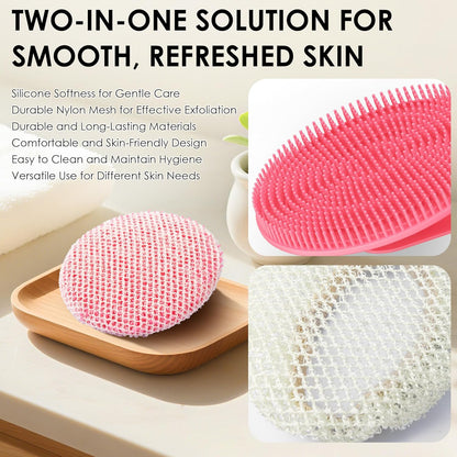 INNERNEED Food-Grade Soft Silicone Body Scrubber Shower Brush Handheld Cleansing Skin Brush, Gentle Exfoliating and Lather Well (Black)