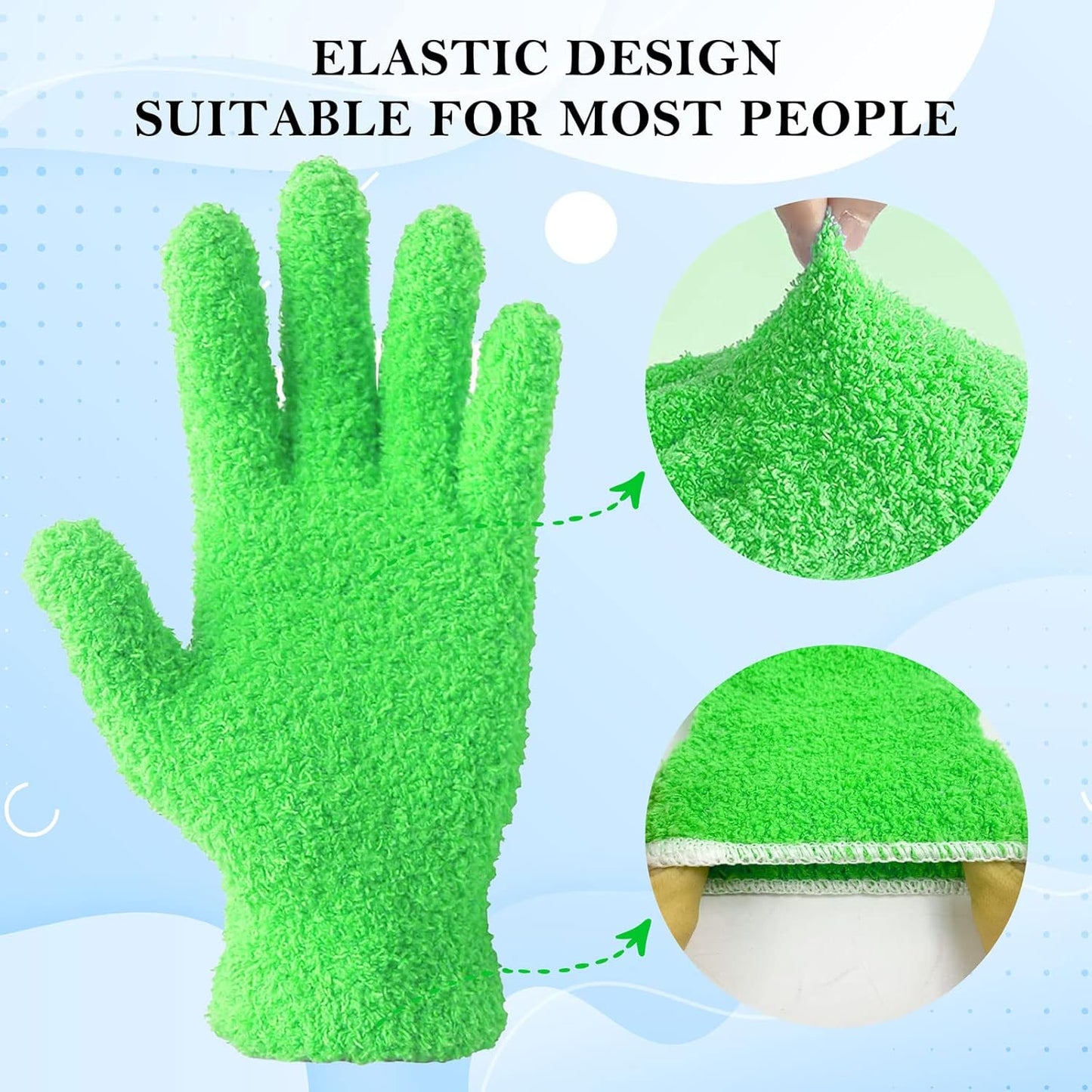Evridwear Microfiber Plant Dusting Gloves Reusable Leaf Cleaning Glove for Houseplants,Blinds,Furniture and Small Objects