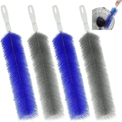 2 Pcs Cobweb Duster, Bendable Fan Cleaner Brushes Set Reusable, Plastic Microfiber Duster for Air Conditioning Shutters,Ceiling Fan, Blades, Curtains,Air Vents(Blue，Gray)