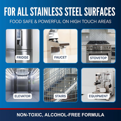 PENTAGON SAFETY EQUIPMENT Stainless Steel Cleaner Spray, 5 Day Nano Barrier Protection, Safe around pets, Unscented, Made in USA