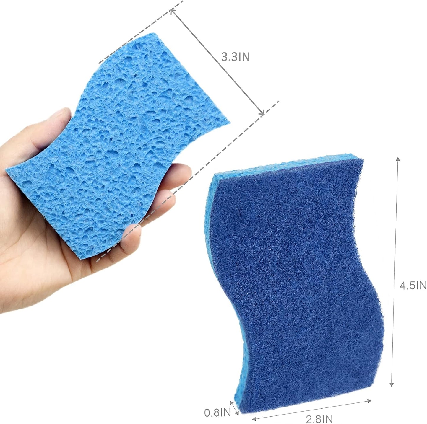 CELOX Sponges Kitchen Sponges for Dishes and Cleaning, 2-Sided Scrub Sponges Dish Sponge and Kitchen Sponge for Washing Dishes, Heavy Duty, Non-Scratch, Sinks, Household Use, Green and Yellow, 12-Pack