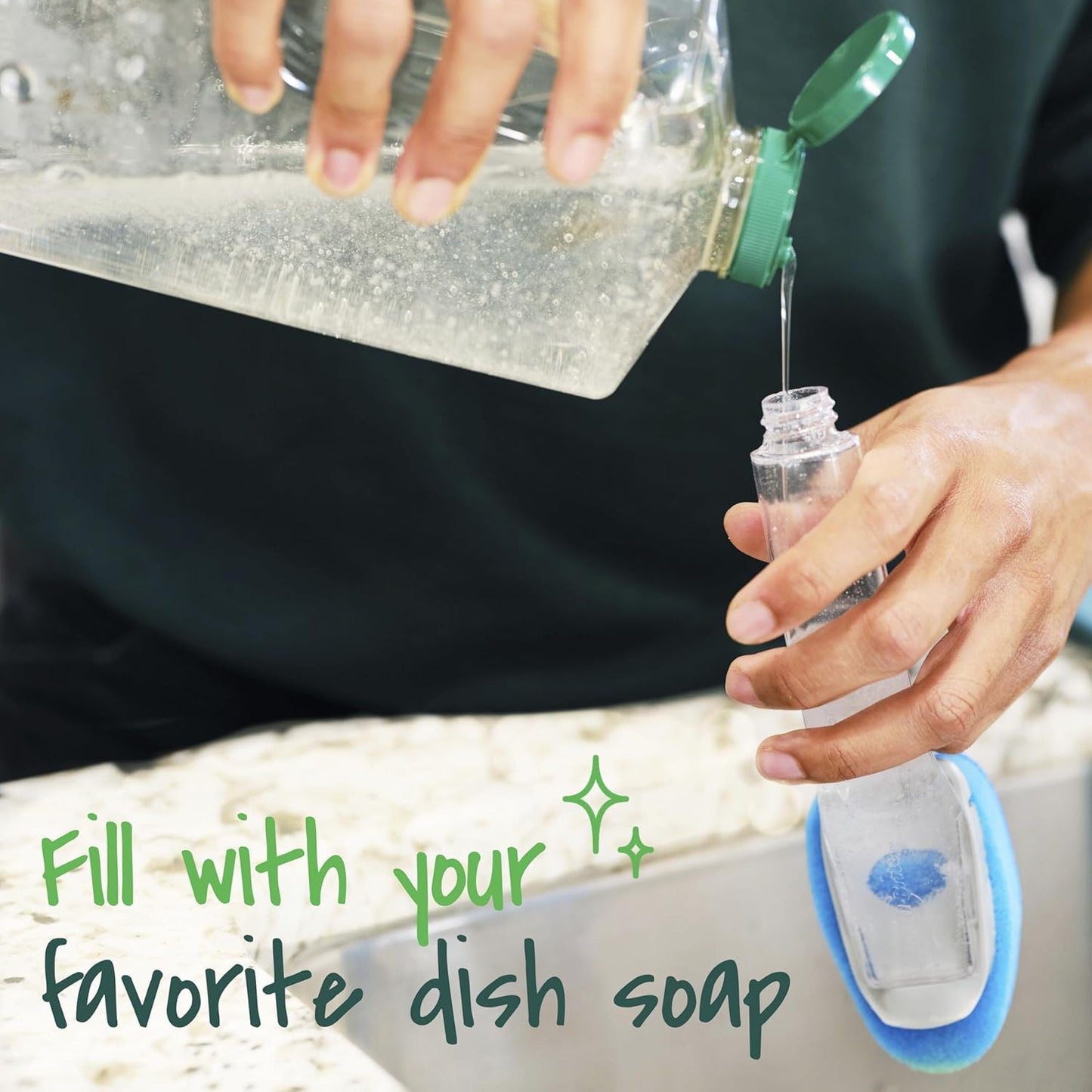 Scotch-Brite Odor Resist Soap Control Dishwand Brush, 1 Cleaning Dish Wand Brush, Precise Soap Control, Leak-Free Guarantee, Safe on Dishes, Nonstick Cookware, Tubs