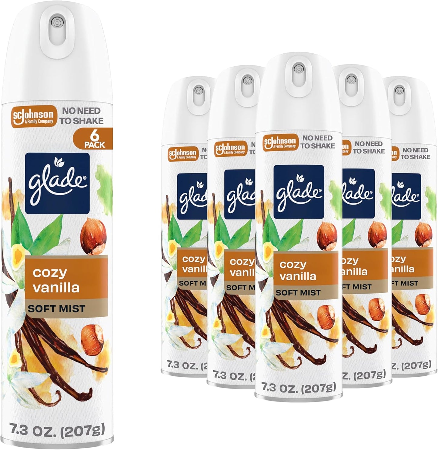Glade Air Freshener Room Spray, Clean Linen Scent, Odor Fighting to Deliver Long Lasting Freshness, 7.3 Oz, 6 Count