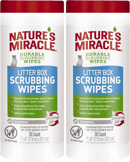 Nature’s Miracle Litter Box Scrubbing Wipes 30Ct