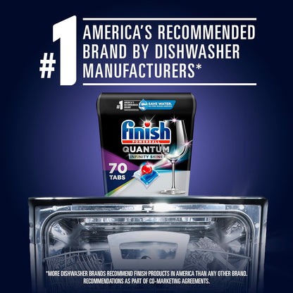 Finish Quantum Infinity Shine - 70 Count - Dishwasher Detergent - Powerball - Our Best Ever Clean and Shine - Dishwashing Tablets - Dish Tabs (Pack of 3)