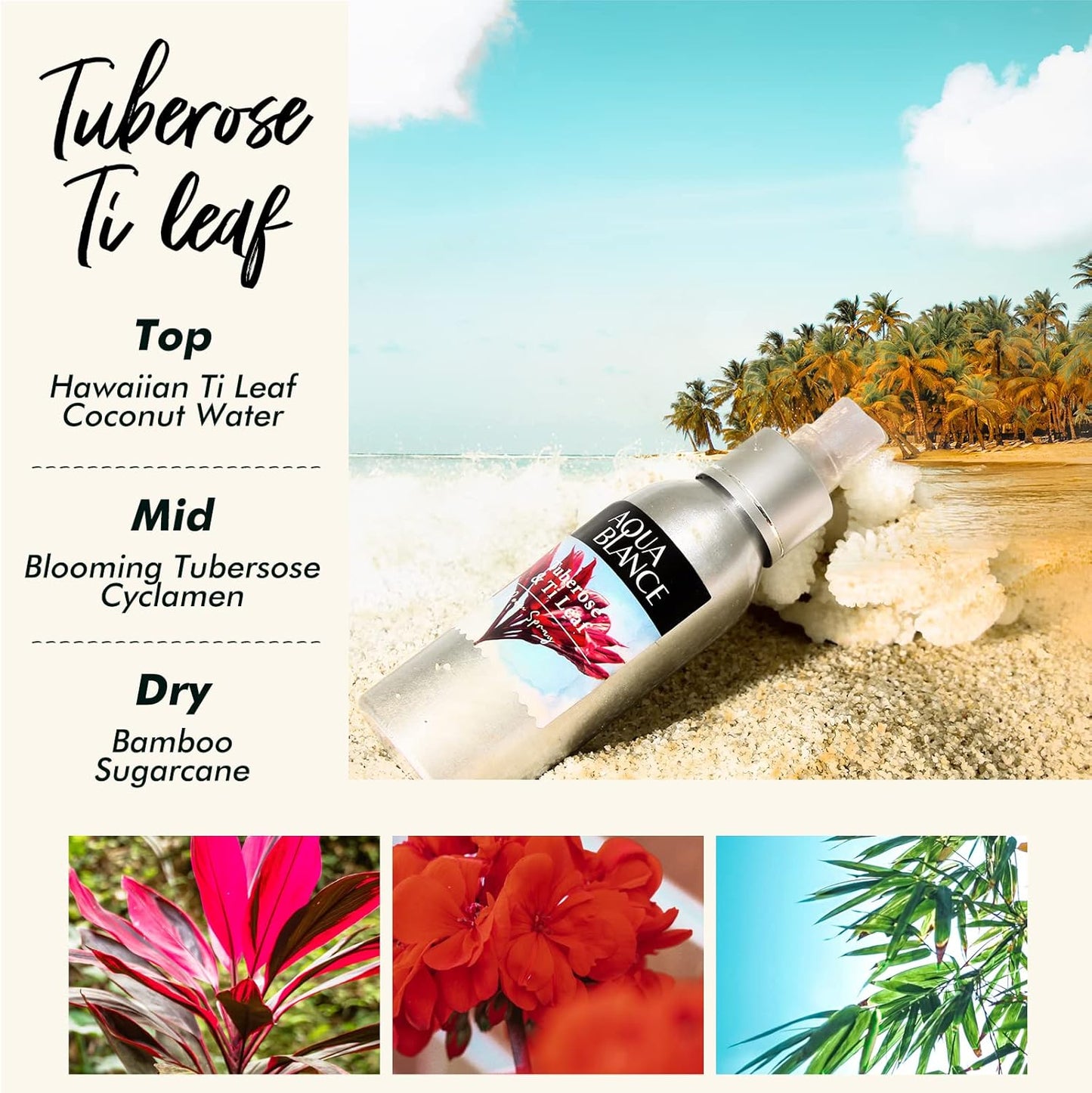 Fragrant Room Spray, Tropical, Ocean, Coconut, 3 x 3.4 fl oz, Air Fresheners Odor Eliminator for Home, Bathroom, Concentrated Room Spray