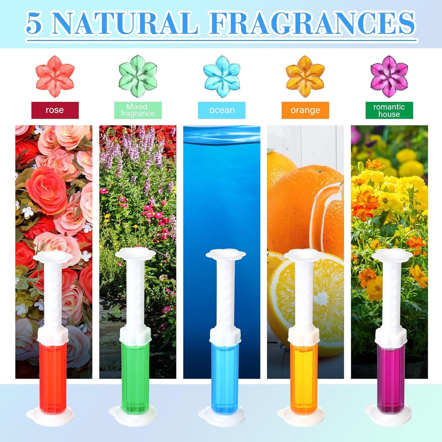 6 Pcs Toilet Gels 84 Count 1 Kind Flower Stamp Bowl Gel Scent Toilet Stain Removal Cleaner Air Freshener Flower Stamps Pack for Bathtubs Bathroom