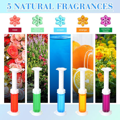 6 Pcs Toilet Gels 84 Count 1 Kind Flower Stamp Bowl Gel Scent Toilet Stain Removal Cleaner Air Freshener Flower Stamps Pack for Bathtubs Bathroom