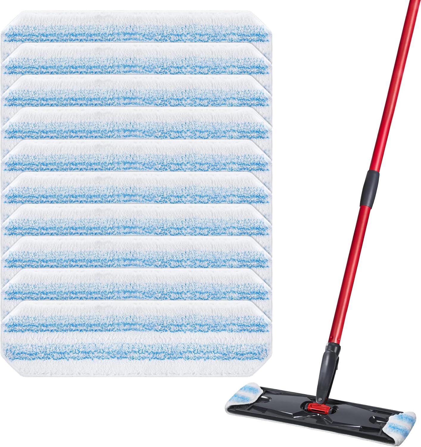 6 Pack H2prO Mop Pads Compatible with O Ceda H2PrO Flat Mop System, 100% Microfiber Mop Head Replacements, Washable and Reusable for H2prO Mop Refills, White