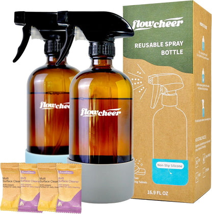 flowcheer Multi Surface Cleaner Refills -All Purpose Cleaning Tablets-Makes 192 fl oz(12 x 16 Fl oz) Bottles of Spray Cleaner for Household&Kitchen Cleaning-Lavender Scent(Not Included Bottles)