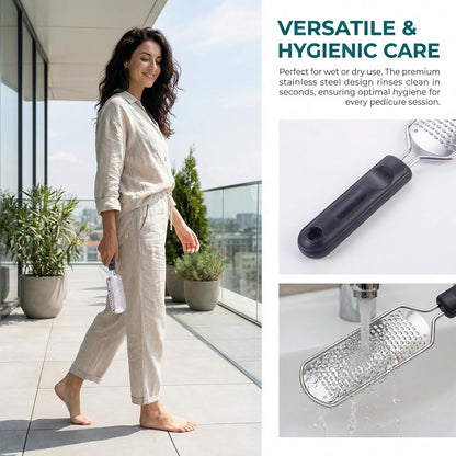 Housoutil Professional Grater, Foot File Foot Scrubber Pedicure, Callus Remover Stainless Steel Pedicure Rasp Feet Cheese Grater Heel Scraper Care for Scraper Corns Callous Removers Cracked Dead