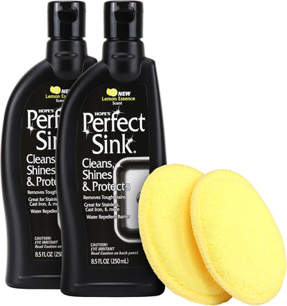 HOPE'S Perfect Sink Cleaner and Polish, Restorative, Removes Stains, Cast Iron, Corian, Composite, Acrylic, 8.5 Fl Oz