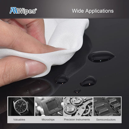 AAwipes Double Knit 100% Polyester Wipers Light Weight Version (120GSM, 6"X6", 150pcs/bag) Cleanroom Cloth Wipes Laser Sealed Edge, Ultra-Soft (CP12006)