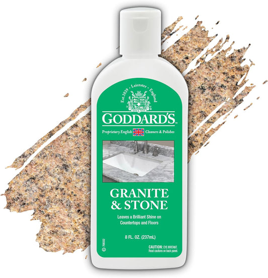 Goddard's Granite & Marble Polish - Clean and Shine Countertops, Tile, and Stone with Carnauba Wax - Water Stain Protection, 8oz