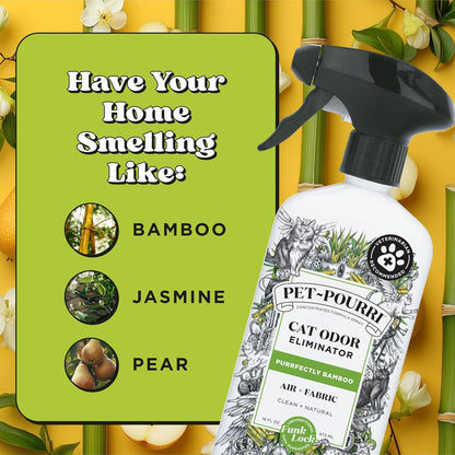 Pet-Pourri Pawsitively Fresh Pet Odor Deodorizer Spray, 16 Fl Oz, Up to 800 Uses, Air + Fabric Odor Remover with Essential Oils & Plant Based Ingredients, Vet Recommended, Pineapple, Jasmine & Pear