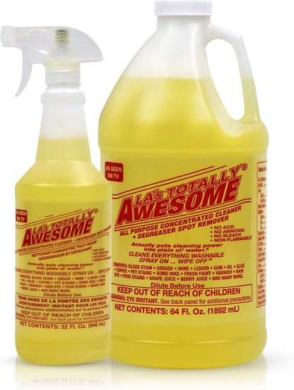 La's Totally Awesome All Purpose Cleaner Combo – 32oz Spray + 64z Refill – Heavy Duty Degreaser & Multipurpose Cleaner for Home, Kitchen, Bathroom, Floors & More