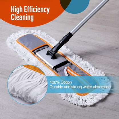 Commercial 24" Dust Mop Pads 2 Pieces Just Fit CLEANHOME Commercial Dust Mop,Grey