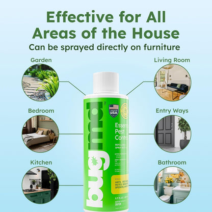 BugMD Empty Refillable Spray Bottle 32 oz for Pest Control Essential Oil Concentrate (Sold Separately), 3 Modes
