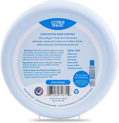 Citrus Magic Odor Absorbing Solid Air Freshener, Fresh Citrus, 8-Ounce, Pack of 1