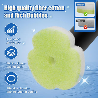 Disposable Toilet Brush Kit with 30 Refills, No-Touch Toilet Wand Cleaning System, Wall Mounted Toilet Bowl Cleaner for Bathroom, Sink, Bathtub – Hygienic Deep Cleaning