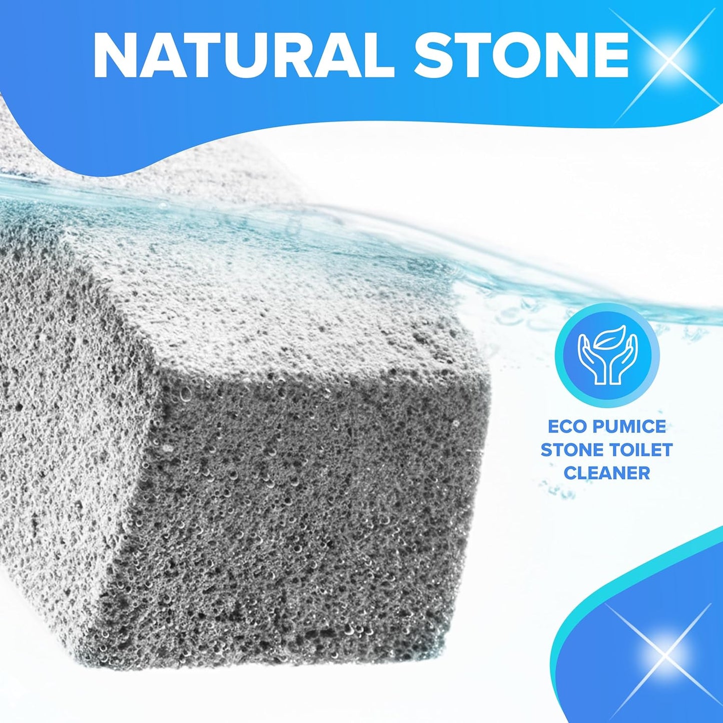 DISIWENE Pumice Cleaning Stone with Handle Toilet Bowl Cleaner Hard Water Ring Remover for Bath/Pool/Kitchen/Household Cleaning (2, 2 Pack with Handle)