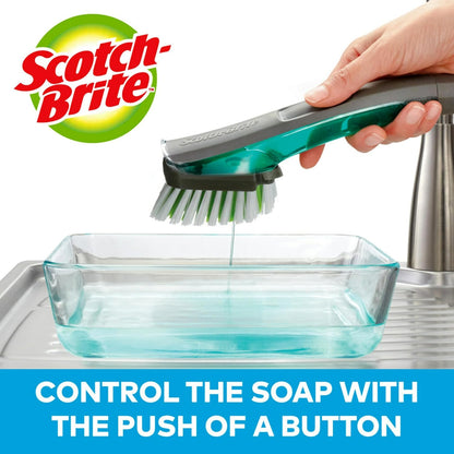 Scotch-Brite Odor Resist Soap Control Dishwand Brush, 1 Cleaning Dish Wand Brush, Precise Soap Control, Leak-Free Guarantee, Safe on Dishes, Nonstick Cookware, Tubs