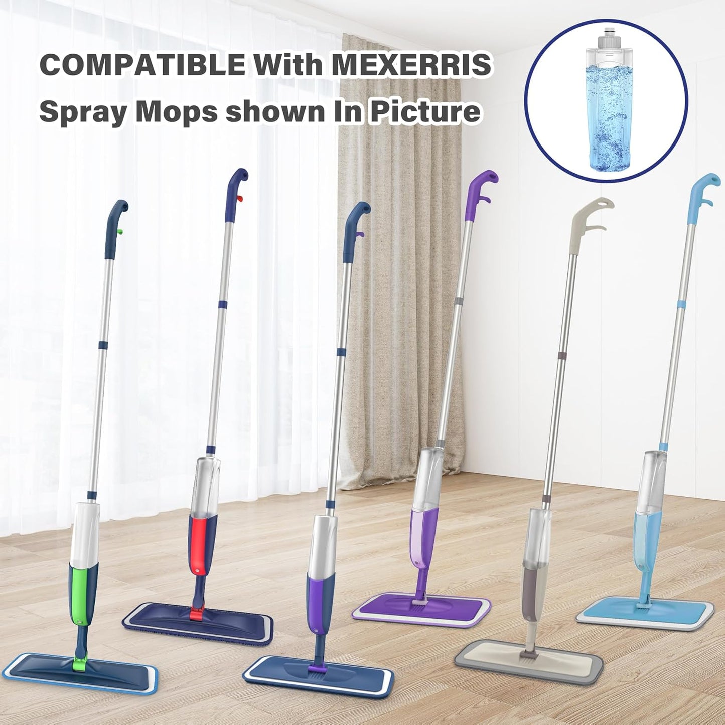 410ML Replacement Bottle for Spray Mop Suitable for MEXERRIS Brand ONLY- MEXERRIS Leak Free Microfiber Spray Wet Mops Refillable Bottle for Floor Cleaning