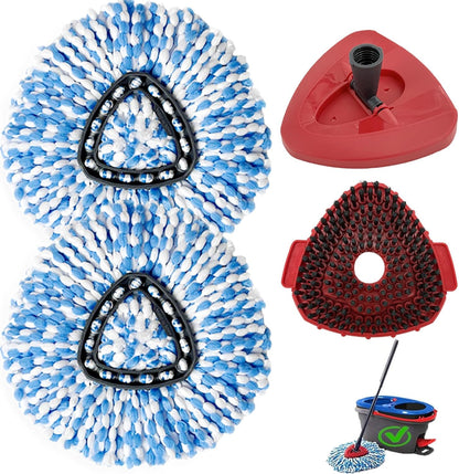 4PCS Mop Head Replacement Compatiable with Ocedar with Fit for RinseClean 2-Tank System,Spin Mop Heads,Perfect for deep Cleaning Hard-to-Reach Hidden Corners in bathrooms,Living Rooms and More