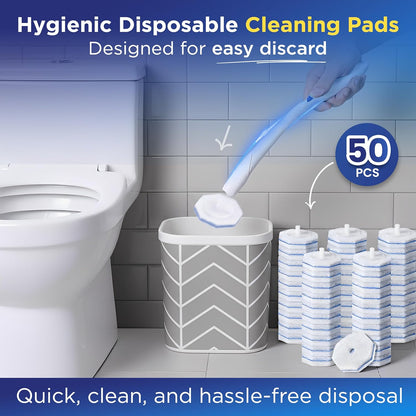 50 Count Toilet Wand Refills for Clorox Toilet Wand, 5X Cleaning Power, Replacement Heads for Clorox Wand, High-Density Disposable Brush Scrubber - No Falling Apart, Fresh Fragrance