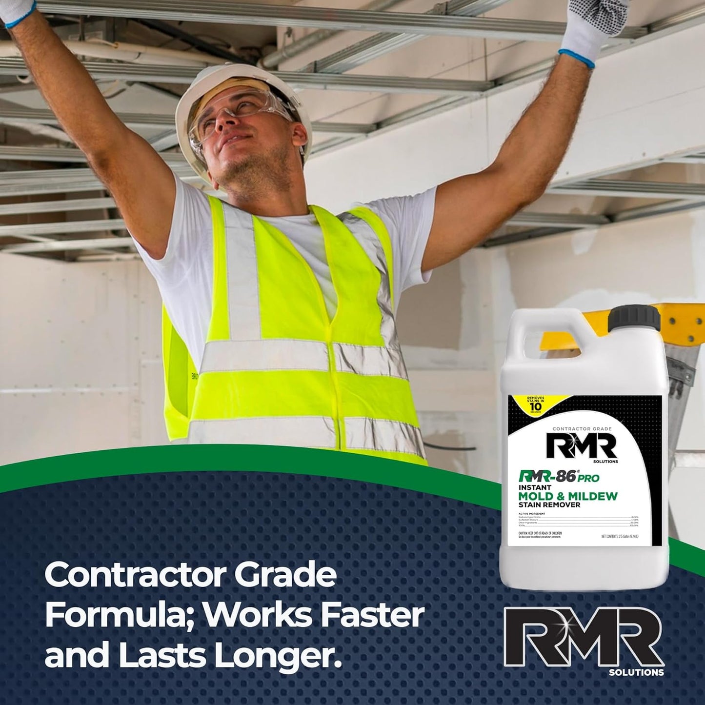 RMR-86 Pro Contractor Grade Mold Stain & Mildew Stain Remover Cleaning Solution, Professional Quality Formula, 1 Gallon