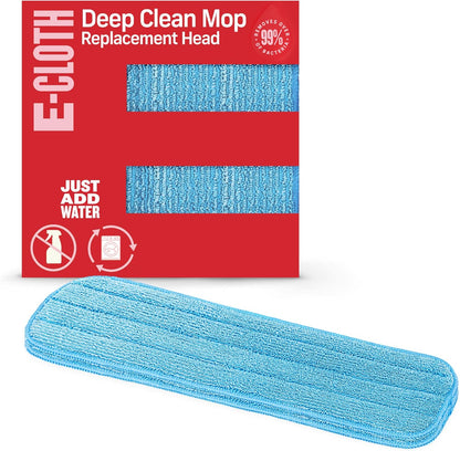 E-Cloth Deep Clean Mop Head, Microfiber Mop Head Replacement for Floor Cleaning, Great for Hardwood, Laminate, Tile and Stone Flooring, Washable and Reusable, 100 Wash Guarantee, 1 Pack