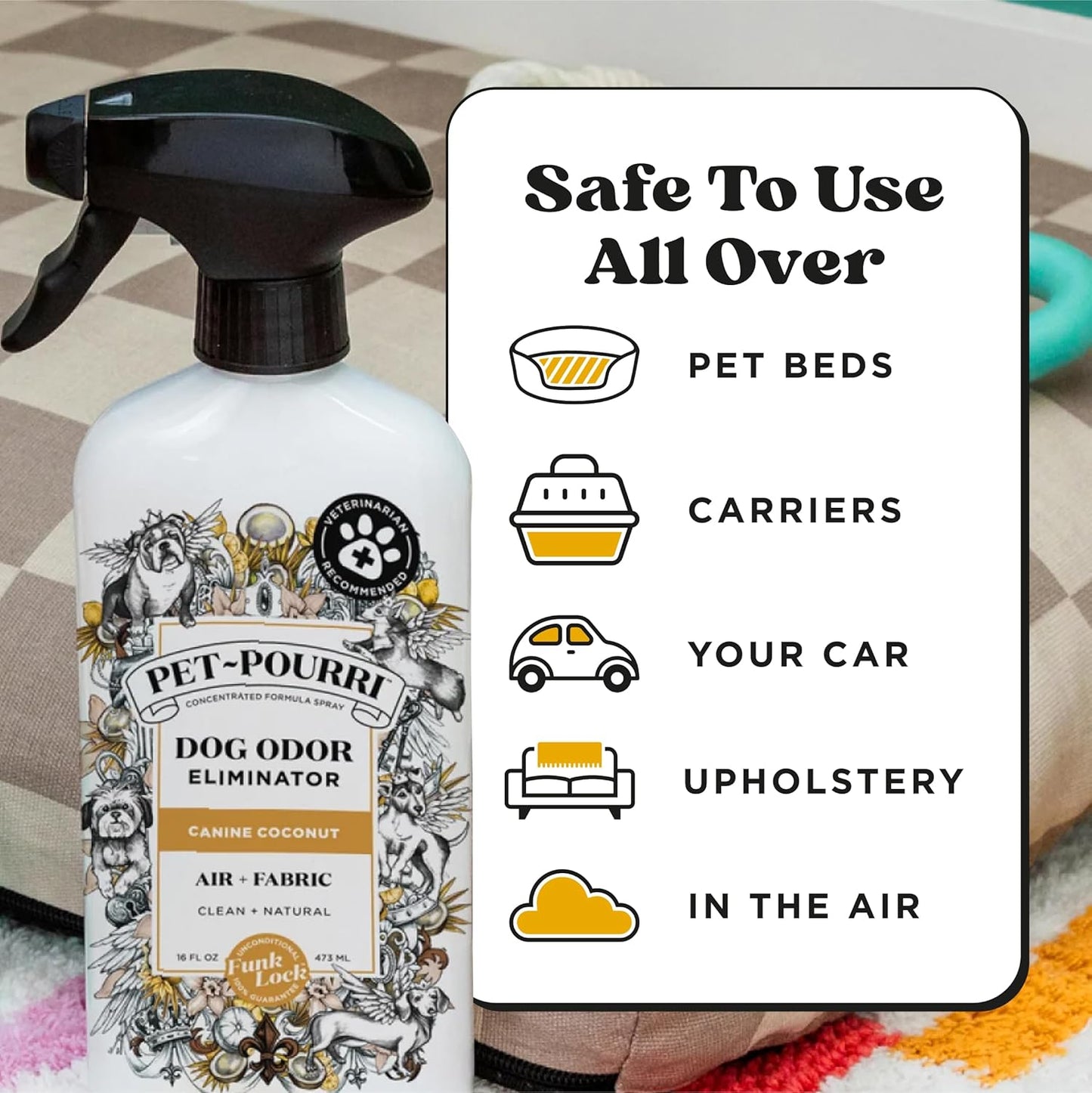 Pet-Pourri Pawsitively Fresh Pet Odor Deodorizer Spray, 16 Fl Oz, Up to 800 Uses, Air + Fabric Odor Remover with Essential Oils & Plant Based Ingredients, Vet Recommended, Pineapple, Jasmine & Pear