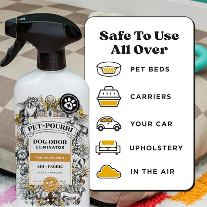 Pet-Pourri Pawsitively Fresh Pet Odor Deodorizer Spray, 16 Fl Oz, Up to 800 Uses, Air + Fabric Odor Remover with Essential Oils & Plant Based Ingredients, Vet Recommended, Pineapple, Jasmine & Pear