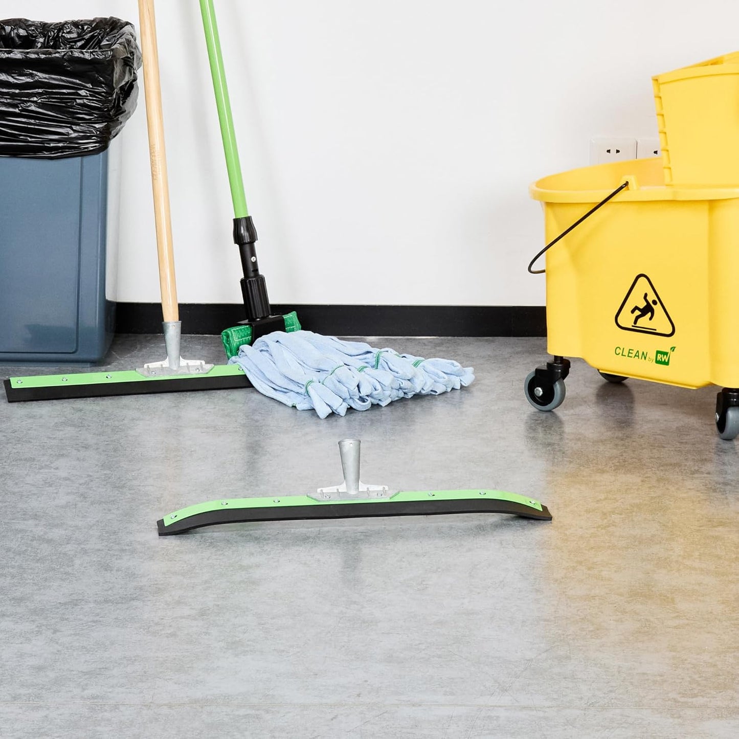 Restaurantware-SQUEEGEE ONLY: Clean Tek Professional 29.92 Inch Floor Squeegee, 1 Broom With Double Rubber Blade - Handle Sold Separately, Heavy-Duty, Steel Wiper For Concrete Floor