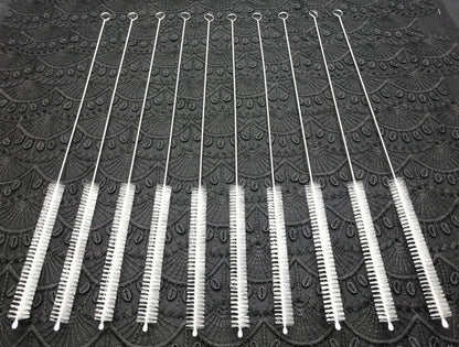 Straw Cleaner Brush for Stanley Extra Long 12 inch, Extra Wide 12mm diam for 40/30/20 oz Stanley Mug, Nylon Bristles and Stainless Steel Handle Straw Brush for 40 oz Stanley(10 PCS)