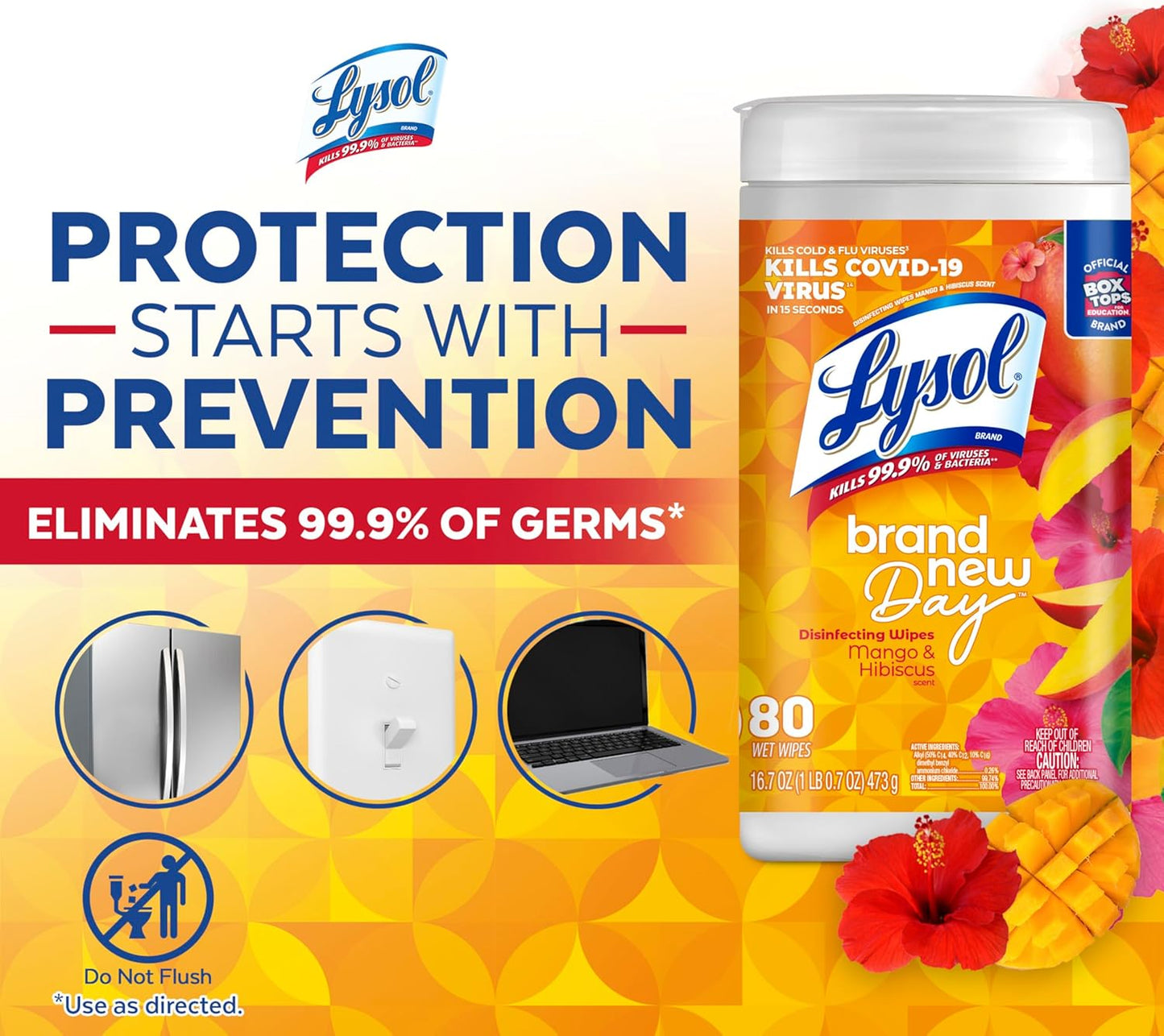 Lysol Disinfectant Wipes, Dorm Room Essentials, Multi-Surface Antibacterial Cleaning Wipes, For Disinfecting and Cleaning, Crisp Linen, 80 Count