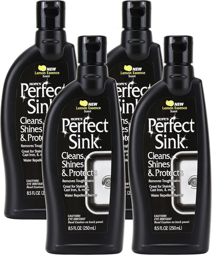 HOPE'S Perfect Sink Cleaner and Polish, Restorative, Removes Stains, Cast Iron, Corian, Composite, Acrylic, 8.5 Fl Oz