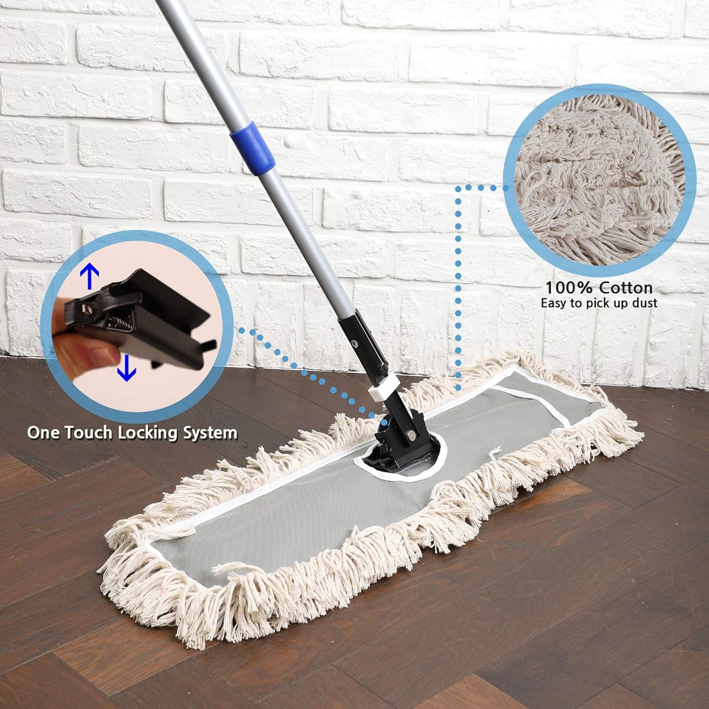 2 Pack of 24 Cotton Refills for Industrial Class Floor Dust mop Series Can be fit with Others